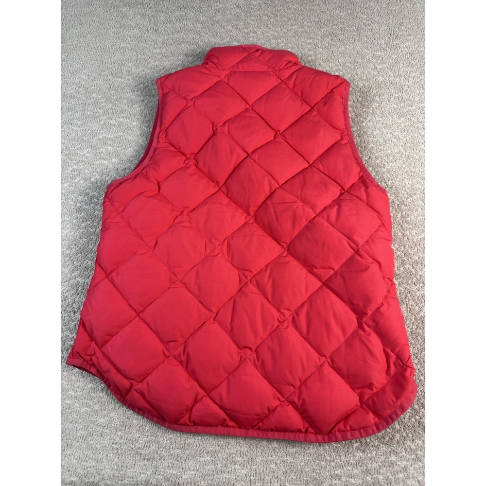 J.Crew Vest Womens Medium Hot Pink Quilted Down Puffer Diamond Quilt Zip Pockets - Picture 6 of 7
